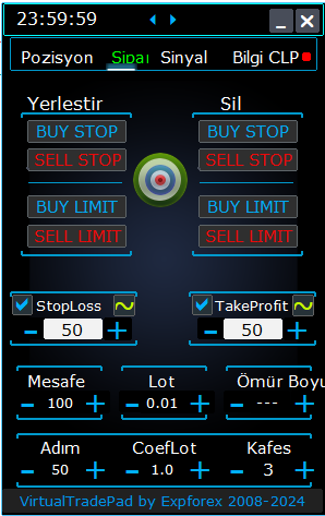 Trade Pad VirtualTradePad: Yönetim Sipariş Sekmesi: