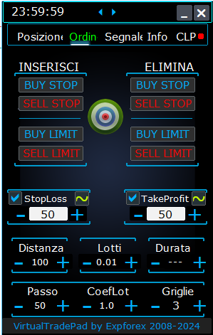 Trade Pad VirtualTradePad: Gestione Scheda Ordine: