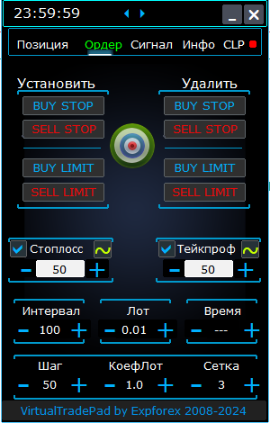 Торговая Платформа VirtualTradePad: Управление Вкладка Заказов: