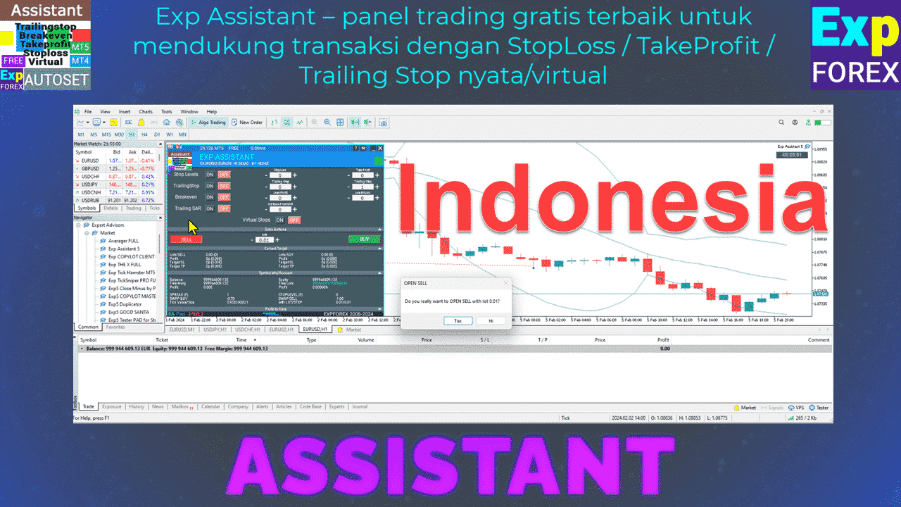Asisten - panel perdagangan gratis terbaik untuk mendukung posisi dan transaksi dengan StopLoss / TakeProfit / Trailing Stop nyata/virtual
 Video Thumbnail