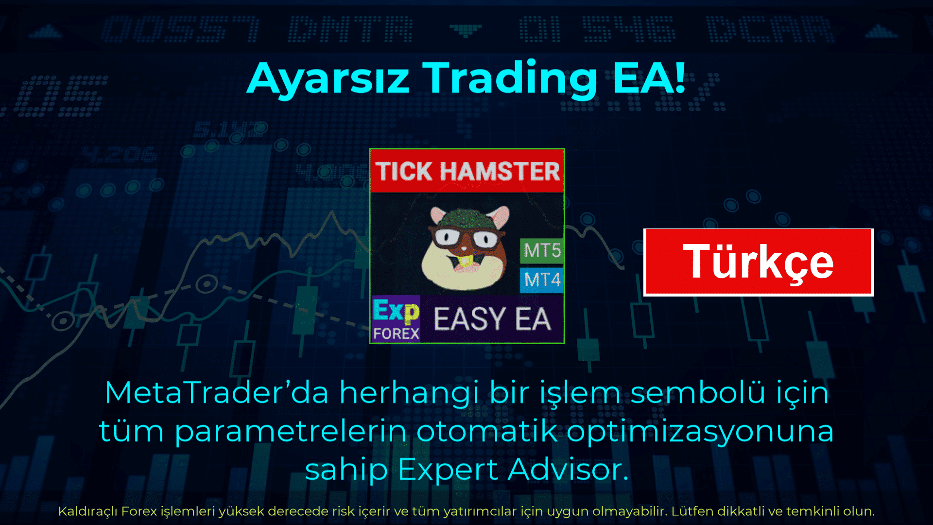Exp – Tick Hamster hakkında video Expert Advisor olarak bilinen otomatik işlem robotu, scalping tekniklerinde uzmanlaşmıştır. Bu EA, parametreleri otomatik olarak optimize etmek için tasarlanmıştır; bu sayede son derece verimli ve etkilidir.