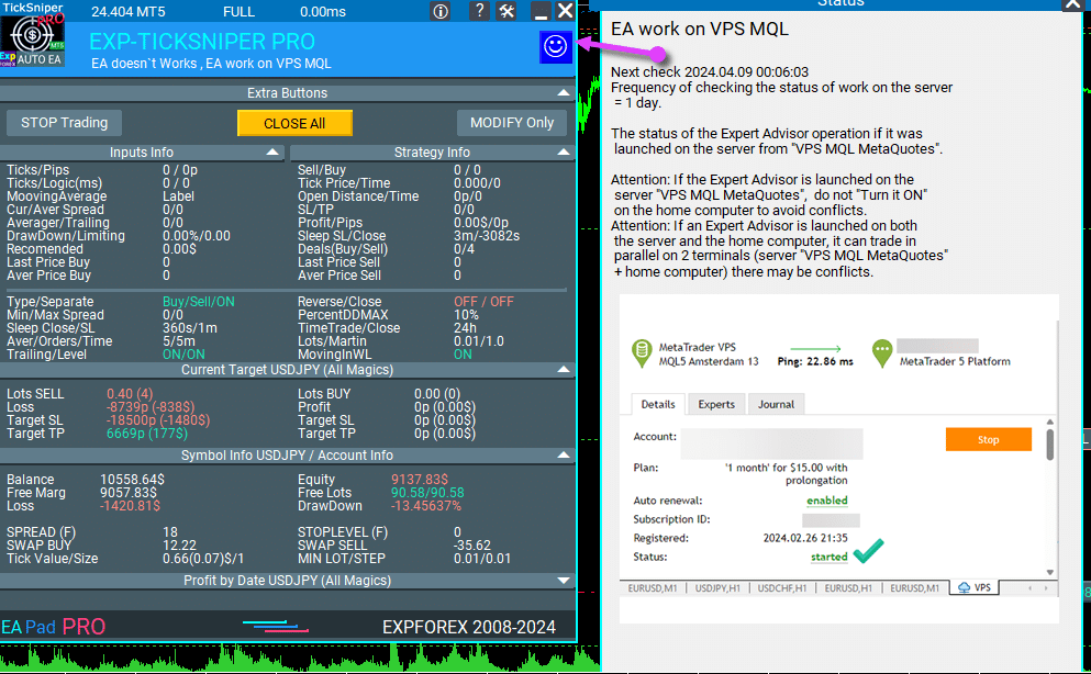 Exp - TickSniper Automatic Expert Advisor for Metatrader.2020-2024  Visual mode OFF2024-2024  Visual mode ON4003503002502001501005002020-2024  Visual mode ON1600014000120001000080006000400020000 - Image 84