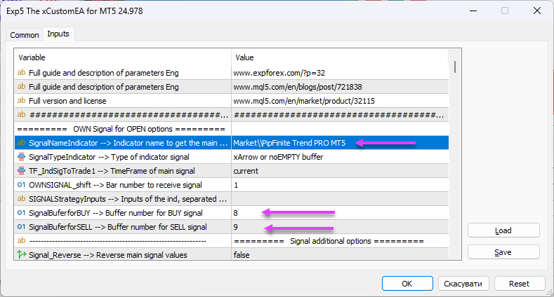 iCustom xCustomEA Configuration