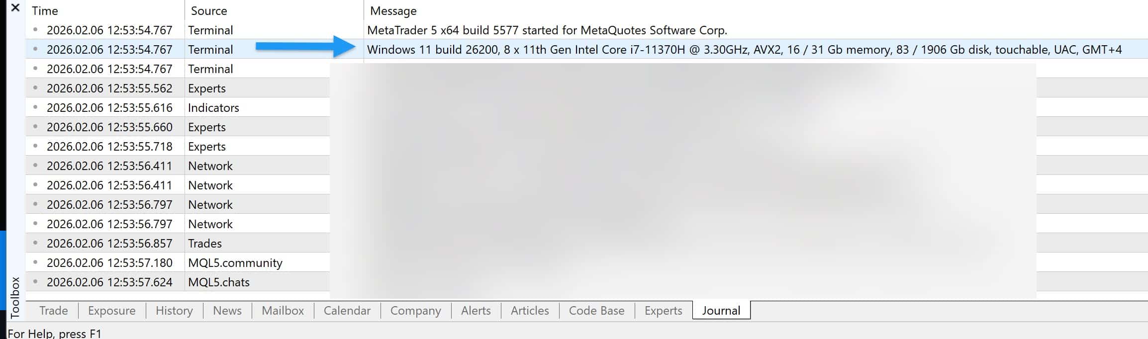 Check AVX2 in Journal