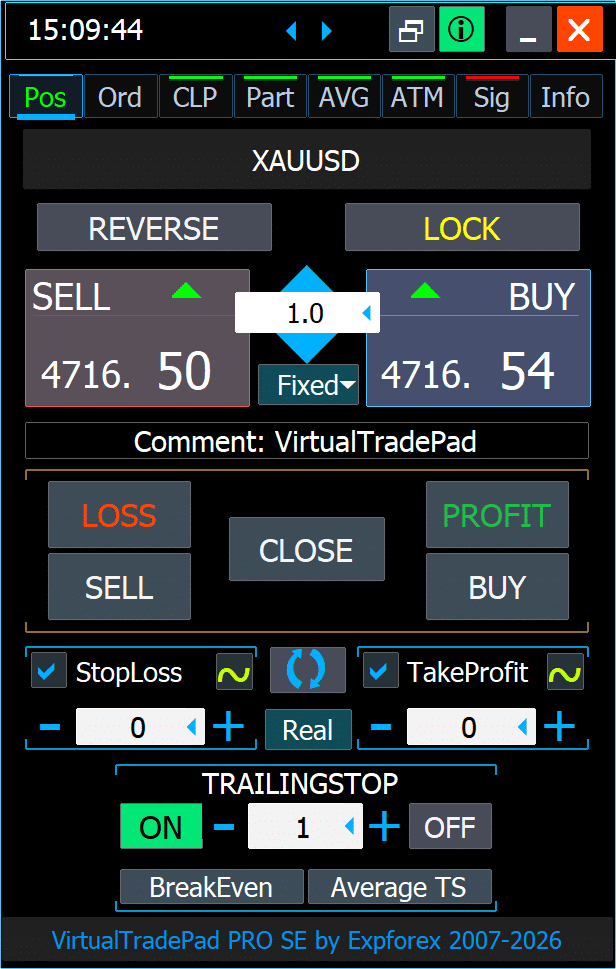 VirtualTradePad PRO SE POS-Tab Screenshot